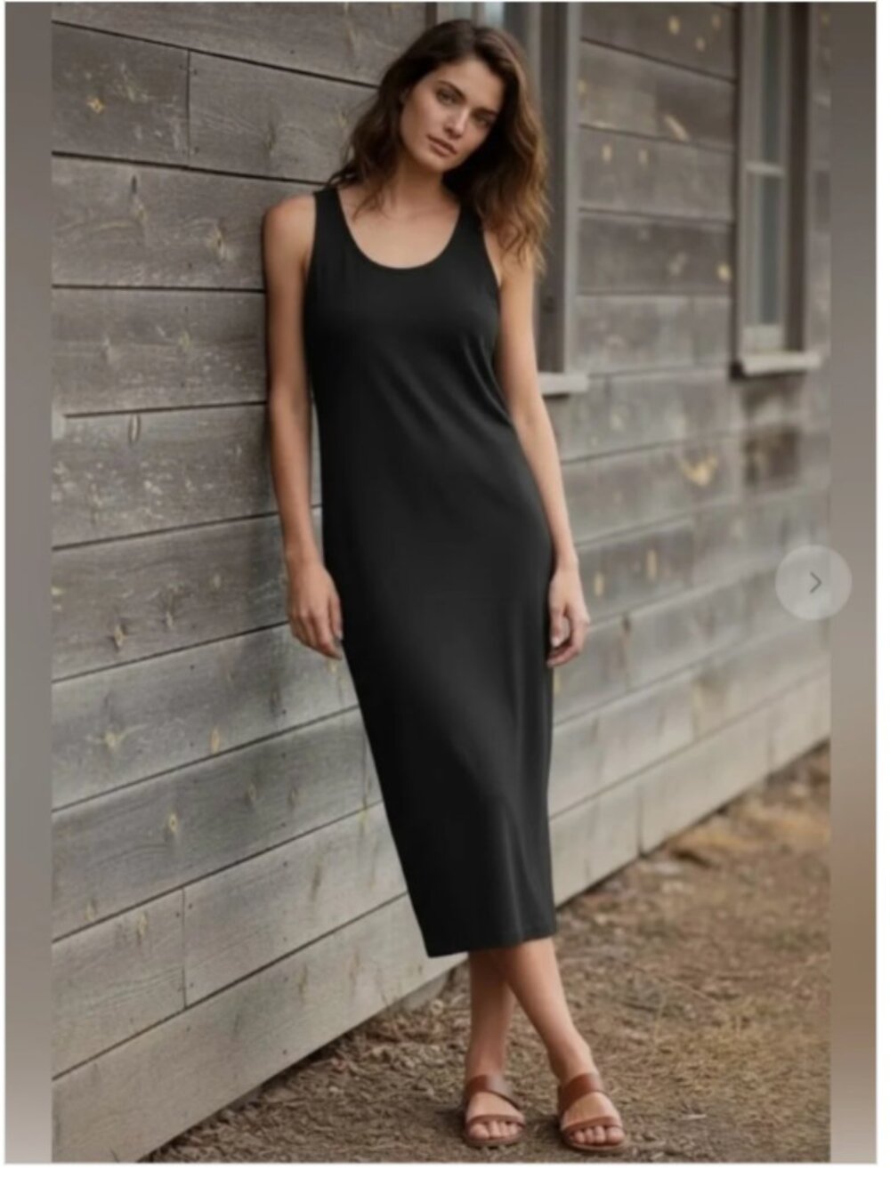 Eileen Fisher Tank Dress Black Sleeveless Viscose Jersey size 2X